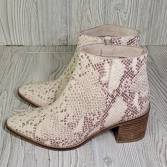 Seychelles Leather Snakeskin Print Ankle Boots Womens Size 6 - Picture 4 of 13
